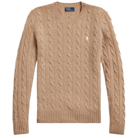 Polo Ralph Lauren Wool-Cashmere Cable Sweater, Camel Melange 